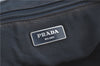 Authentic PRADA Tote Travel Bag Canvas Leather White Red J0493