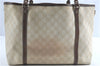 Authentic GUCCI Shoulder Tote Bag GG PVC Leather 197953 Ivory Beige J0495