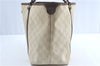 Authentic GUCCI Shoulder Tote Bag GG PVC Leather 197953 Ivory Beige J0495