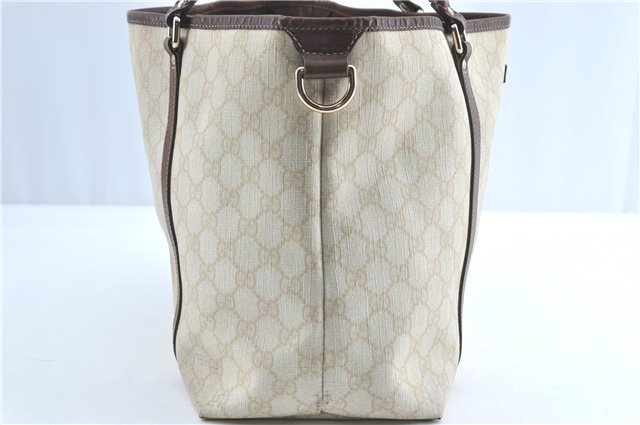 Authentic GUCCI Shoulder Tote Bag GG PVC Leather 197953 Ivory Beige J0495