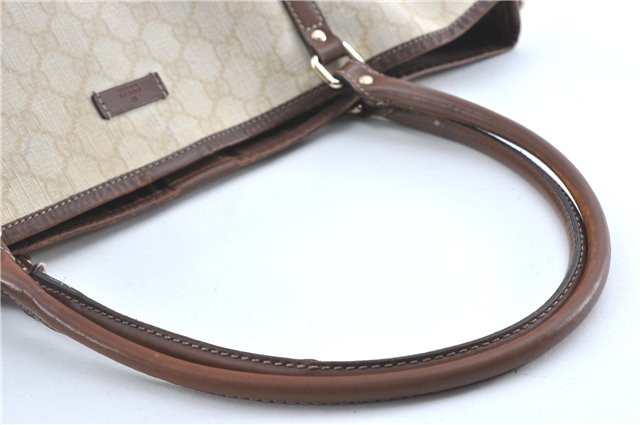 Authentic GUCCI Shoulder Tote Bag GG PVC Leather 197953 Ivory Beige J0495