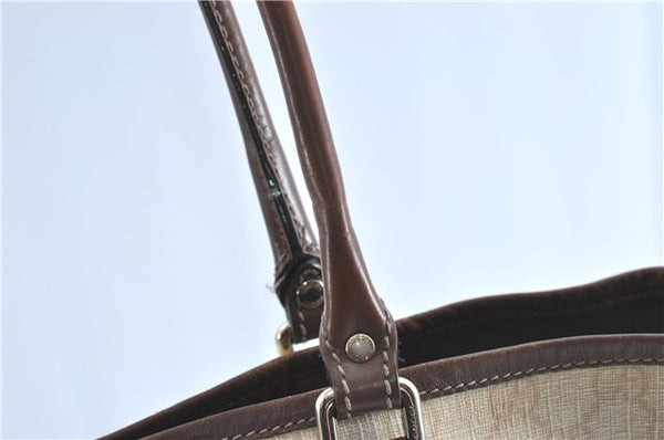 Authentic GUCCI Shoulder Tote Bag GG PVC Leather 197953 Ivory Beige J0495