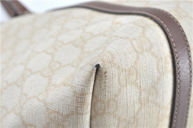 Authentic GUCCI Shoulder Tote Bag GG PVC Leather 197953 Ivory Beige J0495