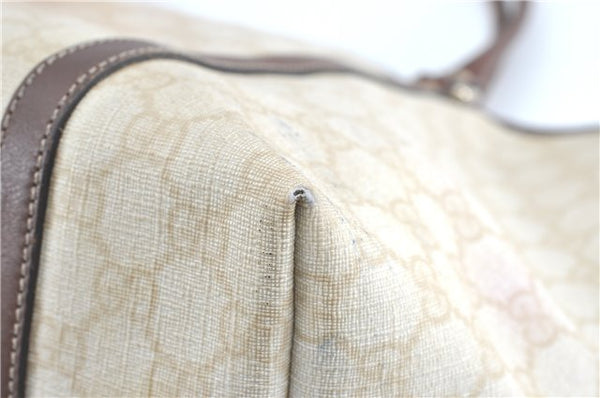 Authentic GUCCI Shoulder Tote Bag GG PVC Leather 197953 Ivory Beige J0495