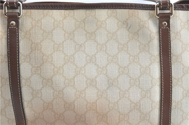 Authentic GUCCI Shoulder Tote Bag GG PVC Leather 197953 Ivory Beige J0495