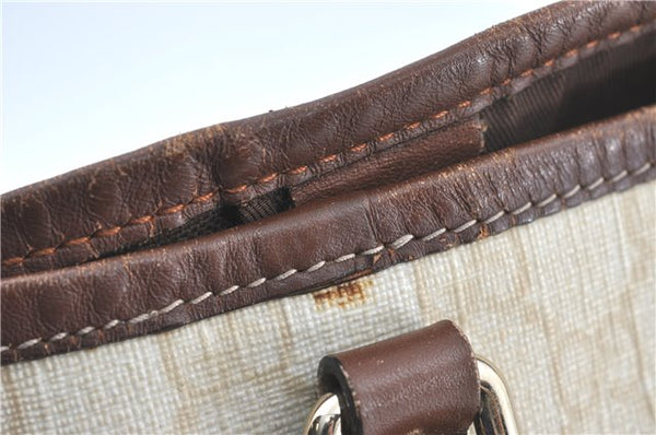 Authentic GUCCI Shoulder Tote Bag GG PVC Leather 197953 Ivory Beige J0495