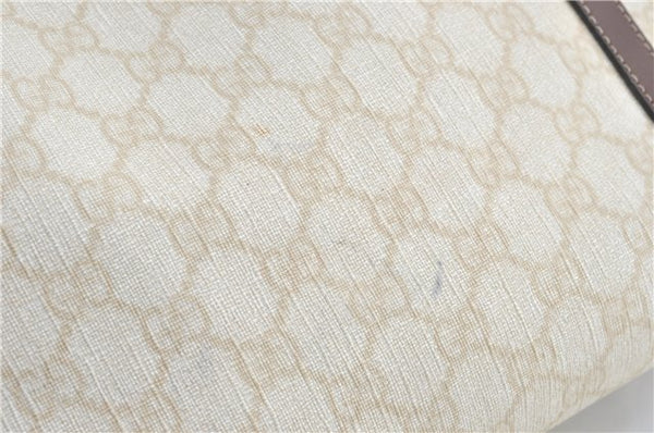 Authentic GUCCI Shoulder Tote Bag GG PVC Leather 197953 Ivory Beige J0495