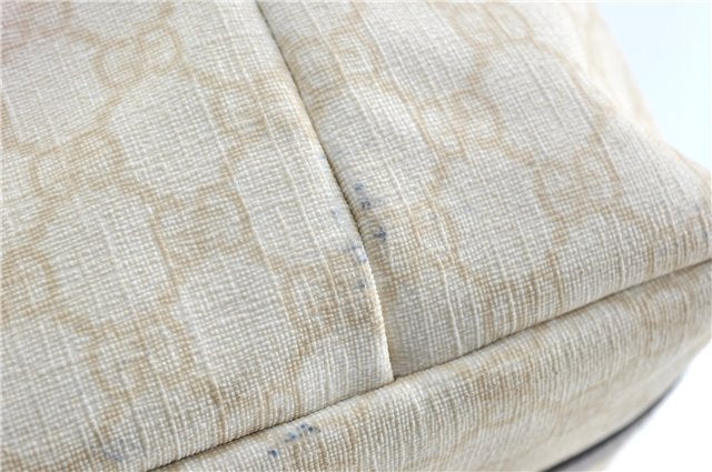 Authentic GUCCI Shoulder Tote Bag GG PVC Leather 197953 Ivory Beige J0495