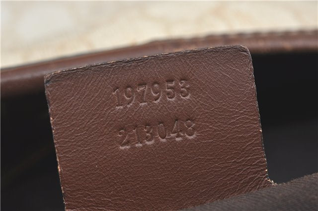 Authentic GUCCI Shoulder Tote Bag GG PVC Leather 197953 Ivory Beige J0495