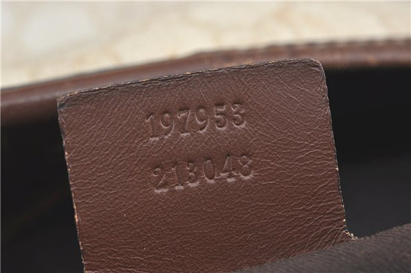 Authentic GUCCI Shoulder Tote Bag GG PVC Leather 197953 Ivory Beige J0495