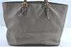 Authentic MIU MIU Leather Shoulder Tote Bag Gray J0498