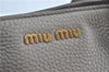 Authentic MIU MIU Leather Shoulder Tote Bag Gray J0498