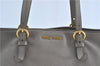 Authentic MIU MIU Leather Shoulder Tote Bag Gray J0498