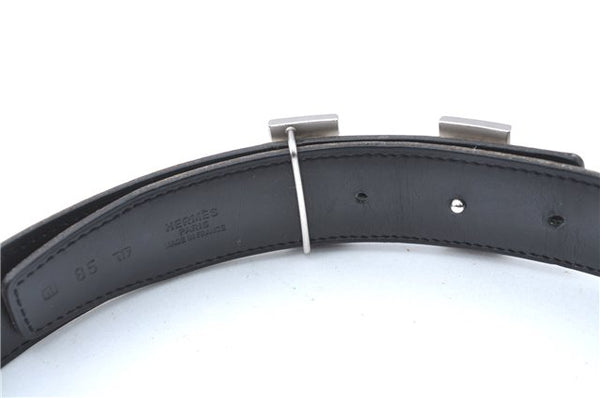 Authentic HERMES Constance Ladies Leather Belt 85cm 33.5inches White Black J0507