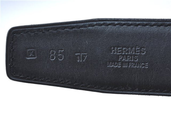 Authentic HERMES Constance Ladies Leather Belt 85cm 33.5inches White Black J0507