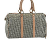 Authentic Christian Dior Trotter Boston Hand Bag Canvas Leather Khaki J0514