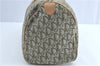 Authentic Christian Dior Trotter Boston Hand Bag Canvas Leather Khaki J0514