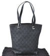 Authentic GUCCI Shoulder Tote Bag Purse GG Canvas Leather 31244 Black J0516