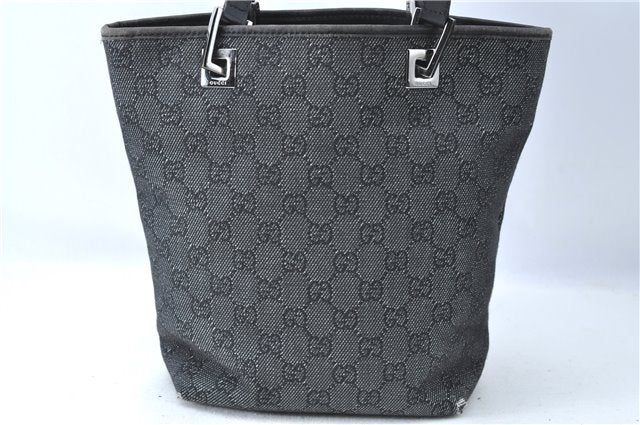 Authentic GUCCI Shoulder Tote Bag Purse GG Canvas Leather 31244 Black J0516