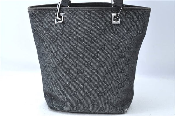 Authentic GUCCI Shoulder Tote Bag Purse GG Canvas Leather 31244 Black J0516