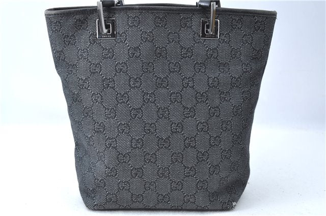 Authentic GUCCI Shoulder Tote Bag Purse GG Canvas Leather 31244 Black J0516