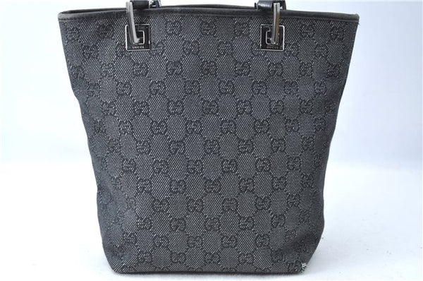 Authentic GUCCI Shoulder Tote Bag Purse GG Canvas Leather 31244 Black J0516