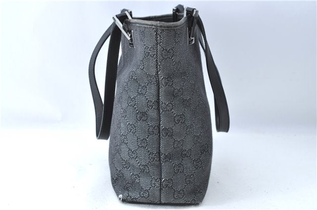 Authentic GUCCI Shoulder Tote Bag Purse GG Canvas Leather 31244 Black J0516