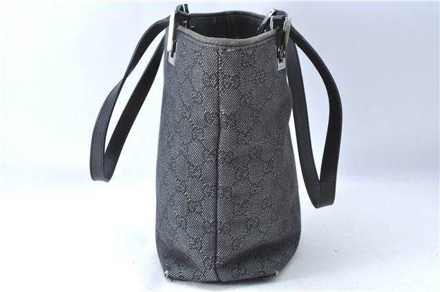 Authentic GUCCI Shoulder Tote Bag Purse GG Canvas Leather 31244 Black J0516