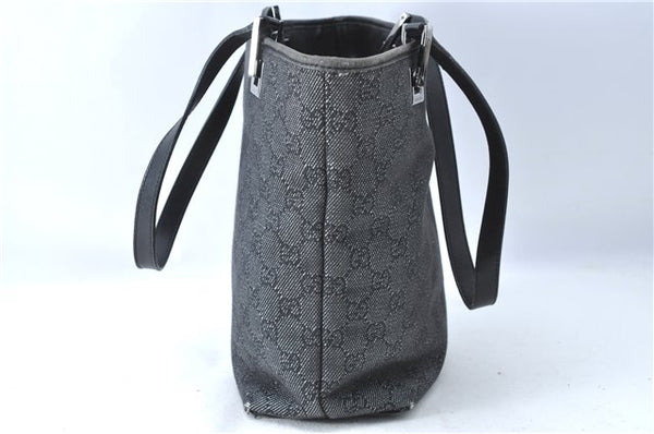 Authentic GUCCI Shoulder Tote Bag Purse GG Canvas Leather 31244 Black J0516