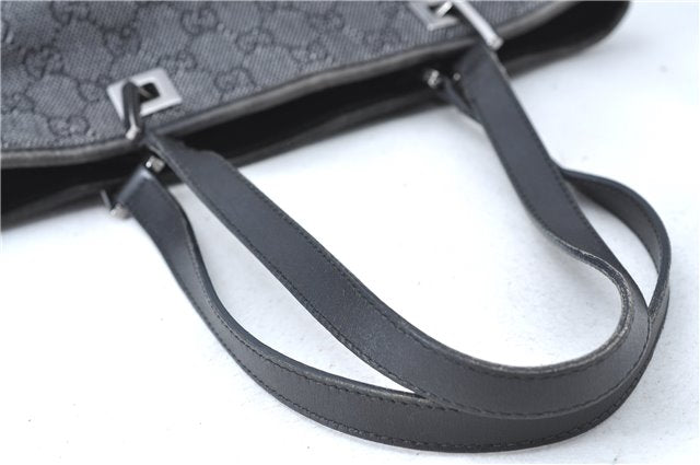 Authentic GUCCI Shoulder Tote Bag Purse GG Canvas Leather 31244 Black J0516