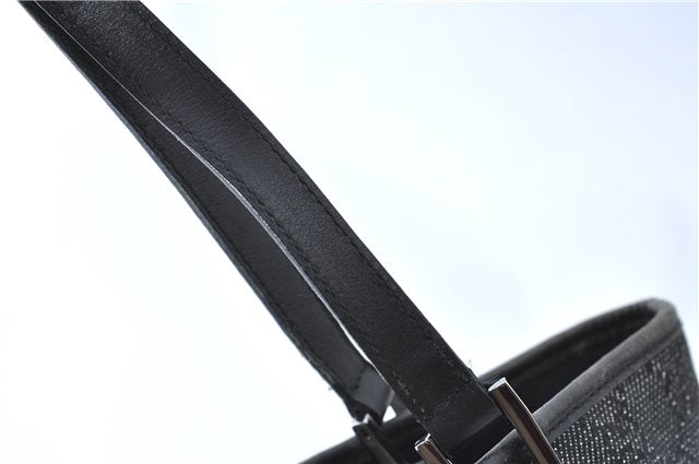 Authentic GUCCI Shoulder Tote Bag Purse GG Canvas Leather 31244 Black J0516