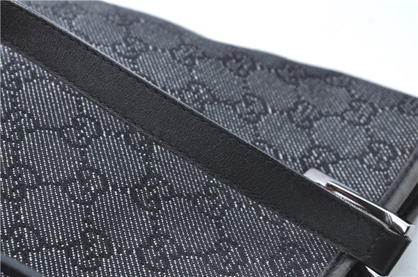 Authentic GUCCI Shoulder Tote Bag Purse GG Canvas Leather 31244 Black J0516