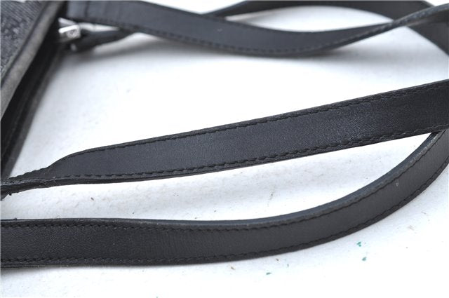 Authentic GUCCI Shoulder Tote Bag Purse GG Canvas Leather 31244 Black J0516