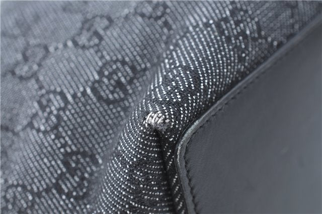 Authentic GUCCI Shoulder Tote Bag Purse GG Canvas Leather 31244 Black J0516