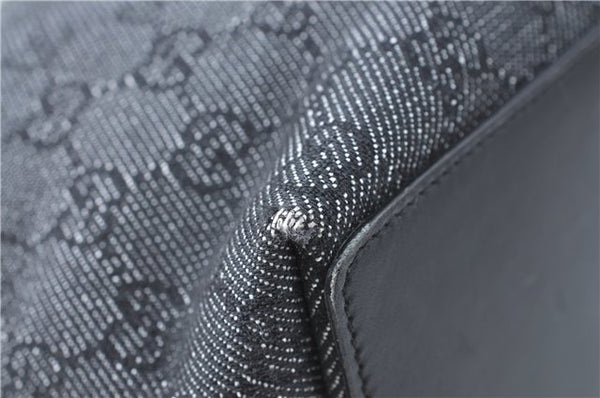 Authentic GUCCI Shoulder Tote Bag Purse GG Canvas Leather 31244 Black J0516