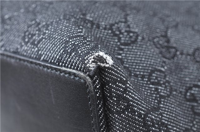 Authentic GUCCI Shoulder Tote Bag Purse GG Canvas Leather 31244 Black J0516