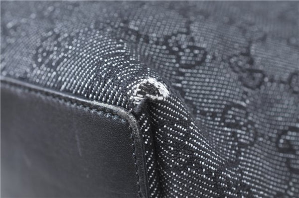 Authentic GUCCI Shoulder Tote Bag Purse GG Canvas Leather 31244 Black J0516