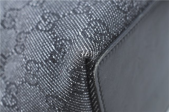 Authentic GUCCI Shoulder Tote Bag Purse GG Canvas Leather 31244 Black J0516