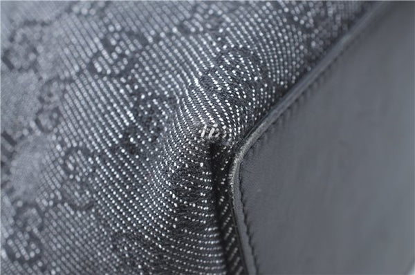 Authentic GUCCI Shoulder Tote Bag Purse GG Canvas Leather 31244 Black J0516