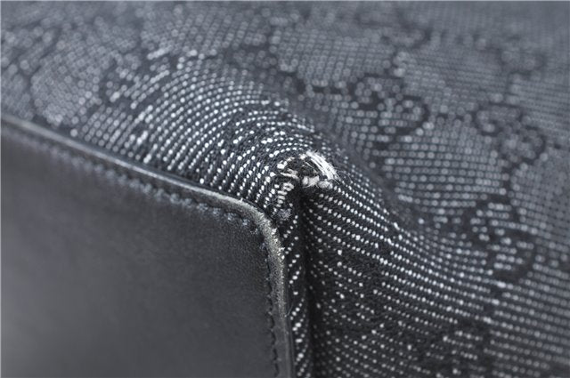 Authentic GUCCI Shoulder Tote Bag Purse GG Canvas Leather 31244 Black J0516