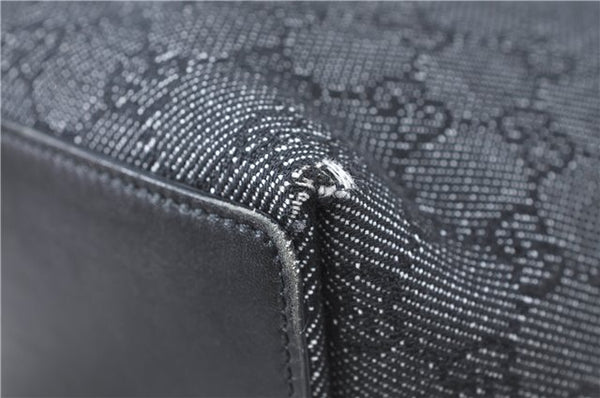 Authentic GUCCI Shoulder Tote Bag Purse GG Canvas Leather 31244 Black J0516