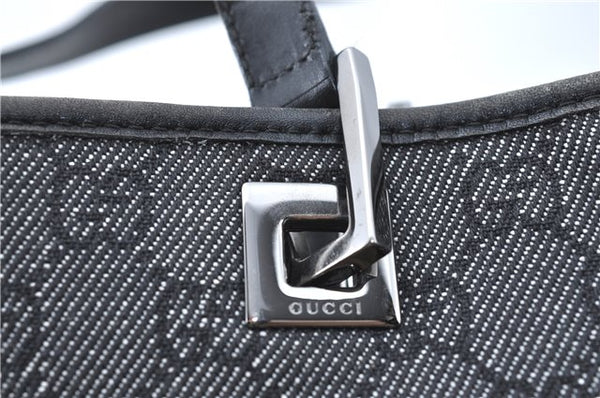 Authentic GUCCI Shoulder Tote Bag Purse GG Canvas Leather 31244 Black J0516