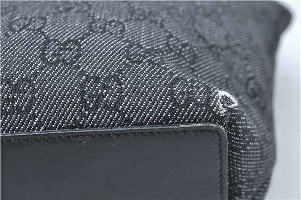 Authentic GUCCI Shoulder Tote Bag Purse GG Canvas Leather 31244 Black J0516