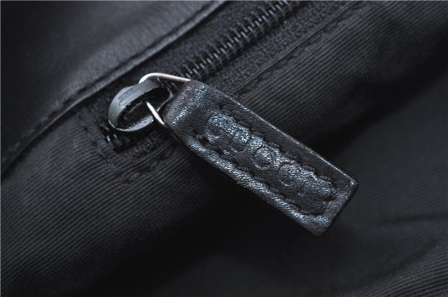 Authentic GUCCI Shoulder Tote Bag Purse GG Canvas Leather 31244 Black J0516