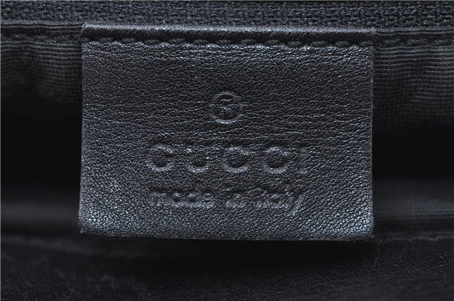 Authentic GUCCI Shoulder Tote Bag Purse GG Canvas Leather 31244 Black J0516