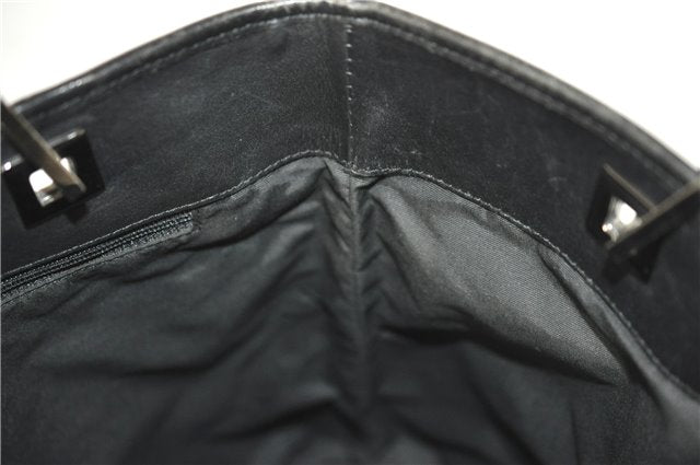 Authentic GUCCI Shoulder Tote Bag Purse GG Canvas Leather 31244 Black J0516