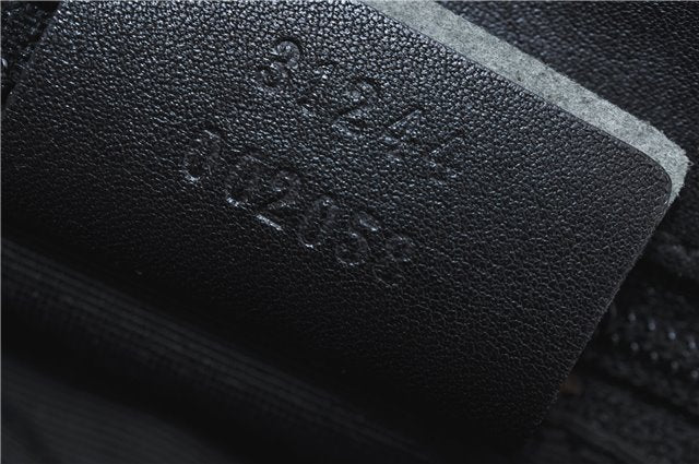 Authentic GUCCI Shoulder Tote Bag Purse GG Canvas Leather 31244 Black J0516