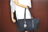 Authentic FENDI Zucchino Shoulder Tote Bag Canvas Leather Black Pink J0519