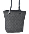 Authentic GUCCI Shoulder Tote Bag Purse GG Canvas Leather 31244 Black J0520
