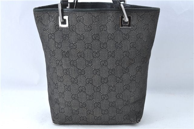 Authentic GUCCI Shoulder Tote Bag Purse GG Canvas Leather 31244 Black J0520